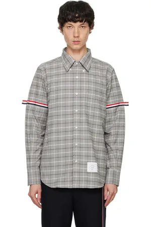 Thom Browne Gray Check Cotton Armband Shirt