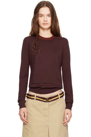 3.1 Phillip Lim Burgundy Double Layer Back Keyhole Sweater