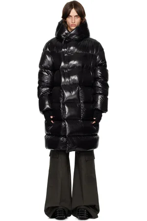 Rick Owens Black Porterville Hooded Liner Down Coat