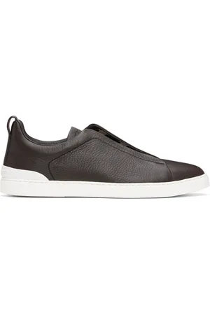 Ermenegildo Zegna Brown Triple Stitch Sneakers