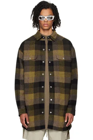 Rick Owens Tan & Black Porterville Oversized Shirt