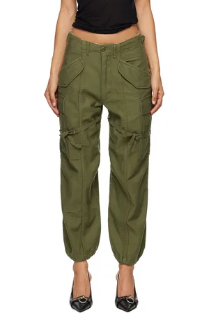 R13 Khaki Cropped Cargo Trousers