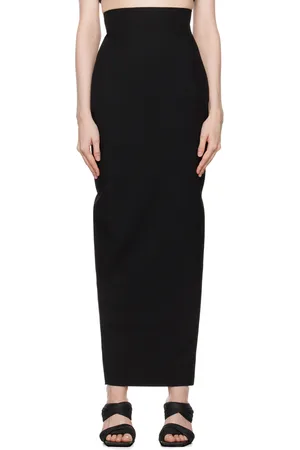 Rick Owens Black Porterville Dirt Pillar Maxi Skirt