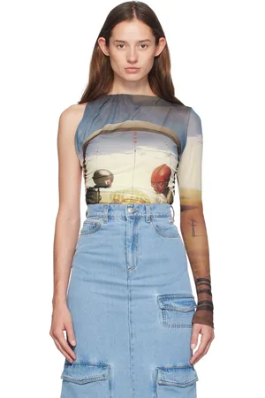 GCDS Multicolor Creatures One-Shoulder T-shirt