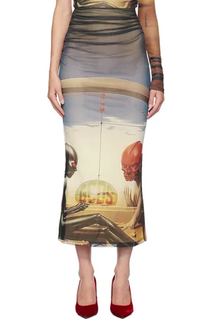 GCDS Multicolor Creatures Midi Skirt