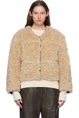 Stand Studio Beige & Gray Charmaine Reversible Faux-Shearling Jacket