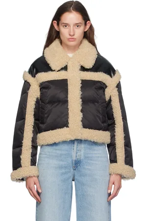 Stand Studio Black Mary Faux-Shearling Down Jacket
