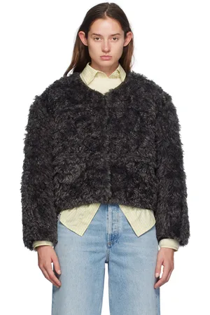 Stand Studio Gray & Black Charmaine Reversible Faux-Shearling Jacket