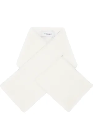 YVES SALOMON White Technique Down Shearling Scarf