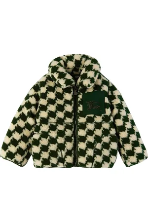 Burberry Baby Green & Off-White Duckstooth Jacket