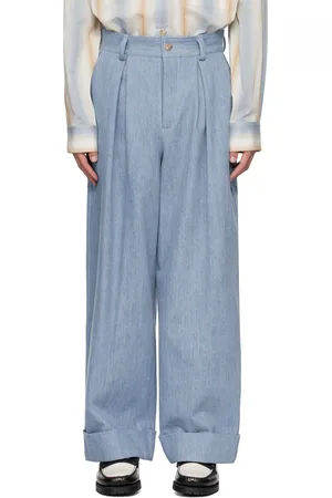 King & Tuckfield Blue Roll Cuff Chino Jeans