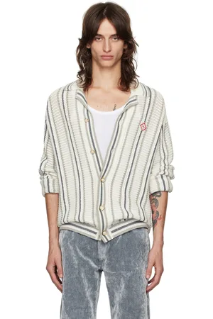 Casablanca White & Gray Striped Shirt
