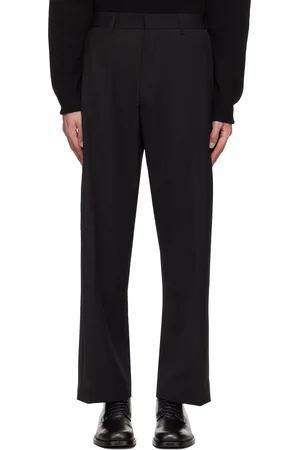 Solid Black Pleated Trousers