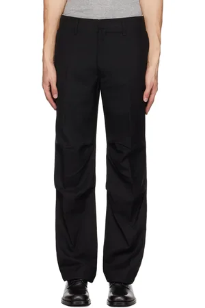 Solid Black Tuck Trousers