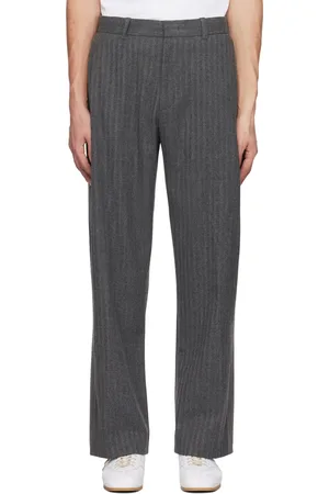 Solid Gray Pleated Trousers