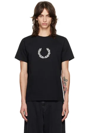 Fred Perry Black Textured Laurel Wreath T-shirt