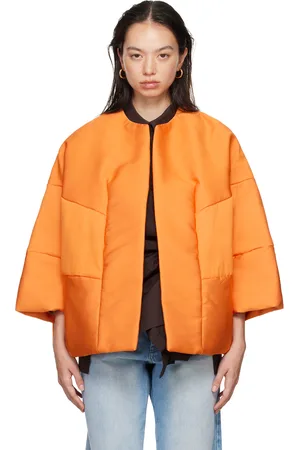 DRIES VAN NOTEN Orange Quilted Silk Jacket