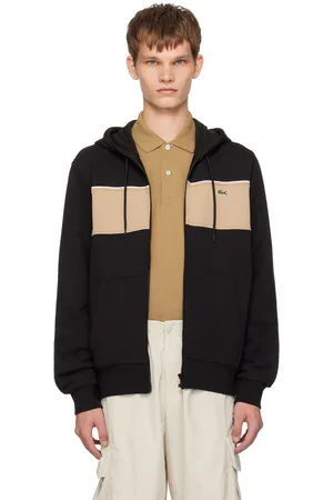 Lacoste Black Zip-Up Colorblock Hoodie