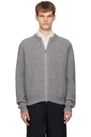 Solid Gray Zip-Up Sweater