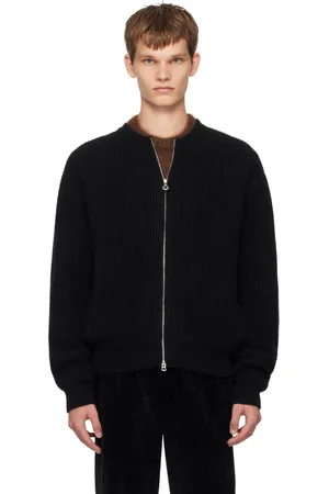 Solid Black Zip-Up Sweater