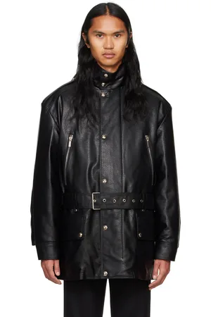 SYSTEM Black Safari Faux-Leather Jacket