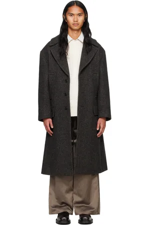 SYSTEM Gray Wide Laper Coat