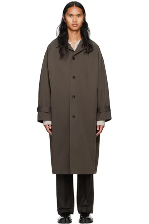 SYSTEM Brown Balmacaan-Style Coat