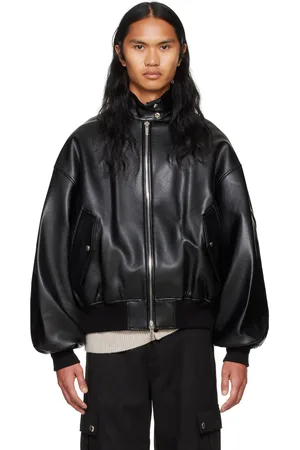 SYSTEM Black Herrington Faux-Leather Jacket