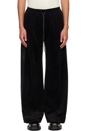 SYSTEM Black Velvet Tuxedo Sweatpants