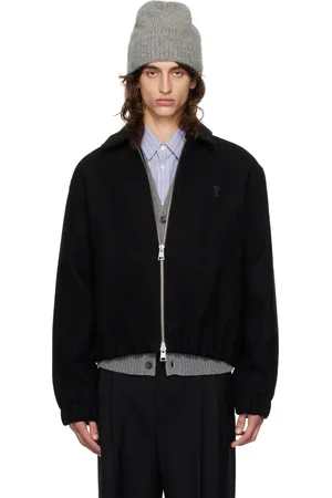 Ami Black Ami de Coeur Zipped Jacket