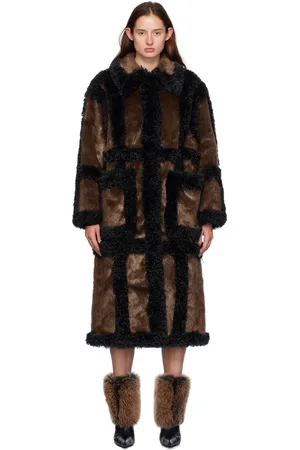Stand Studio Brown & Black Hayden Faux-Fur Coat