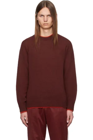 WALES BONNER Burgundy Steady Knit Sweater