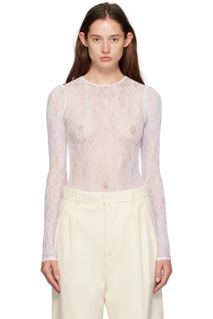 WARDROBE.NYC White Lace Bodysuit