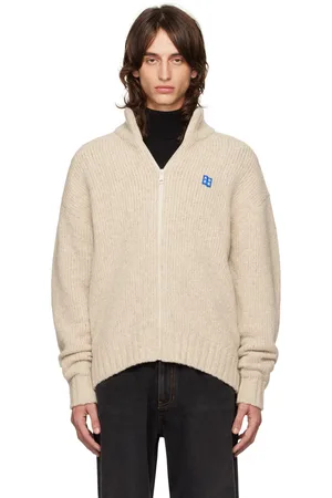 Ader Error Beige TRS Tag 01 Zip-Up Sweater