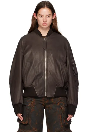 The Attico SSENSE Exclusive Brown Anja Leather Jacket