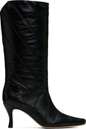 By Far Black Steph Creased Leather Boots