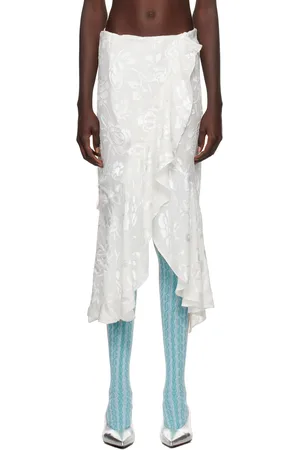 Julie Kegels SSENSE Exclusive White & Pink Sade Midi Skirt