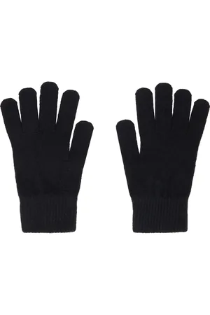 YVES SALOMON Black Wool & Cashmere Gloves