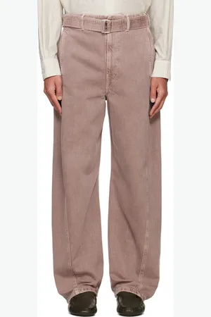LEMAIRE Pink Twisted Belted Jeans