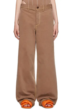 Marni Brown Contrast Stitching Jeans