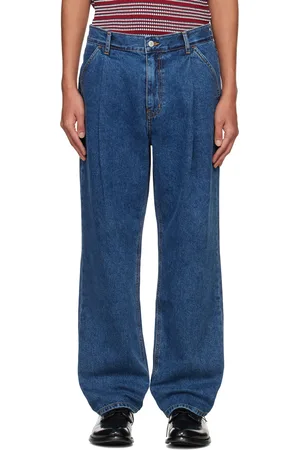 UNIFORM Blue Wide One Tuck Jeans