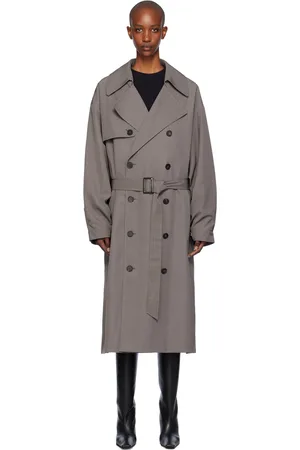 The Frankie Shop Gray Mavis Oversized Trench Coat