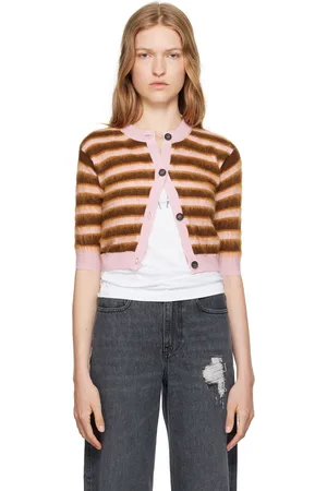 Marni Pink & Brown Striped Cardigan