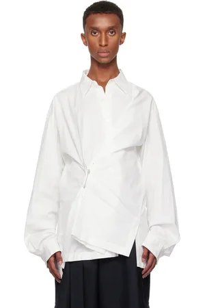 DRIES VAN NOTEN Off-White Draped Midi Dress