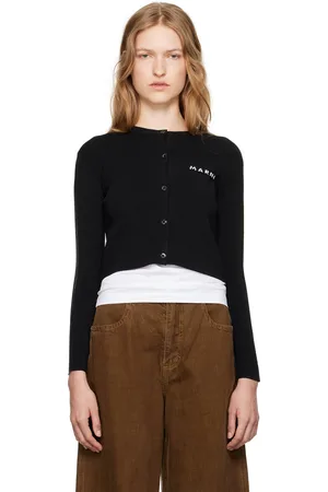 Marni Black Logo Patch Cardigan