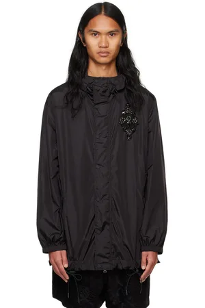 Simone Rocha Black Embellished Button Placket Parka