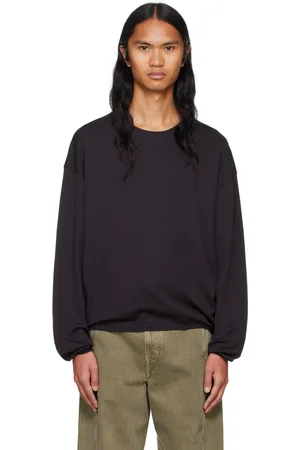 LEMAIRE Black Relaxed Long Sleeve T-shirt