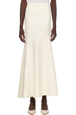 The Frankie Shop Off-White Gabrielle Midi Skirt