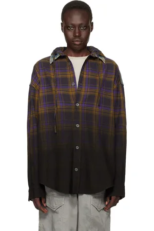 Acne Studios Purple Hooded Button-Up Shirt