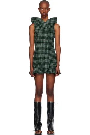 FIDAN NOVRUZOVA Green & Black Dora Minidress